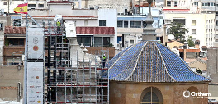 La parte trasera de la fachada de la Catedral de Murcia ya está completamente restaurada