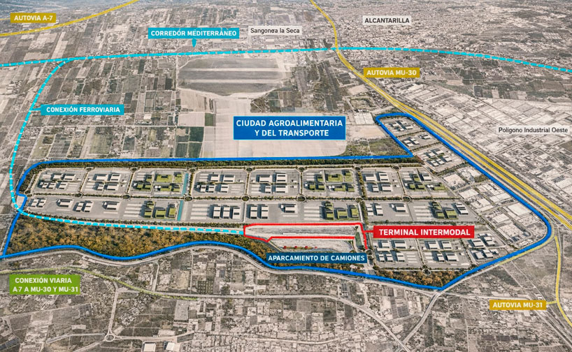 La Zona de Actividades Logísticas (ZAL) de Murcia contará con un aparcamiento de camiones de 20.358 metros cuadrados